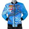 Bomber Jacket Fiji - Blue Shark Polynesian Tattoo - BN18 Bomber Jacket