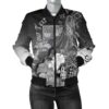 Bomber Jacket Fiji Custom Personalised - Humpback Whale with Tropical Flowers (White)- BN18 Bomber Jacket