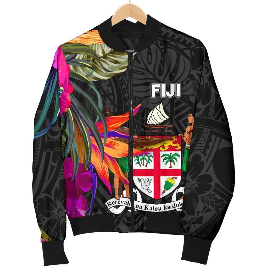 Bomber Jacket Fiji - Polynesian Hibiscus Pattern - BN39 Bomber Jacket Bomber Jacket Fiji - Polynesian Hibiscus Pattern - BN39 Bomber Jacket