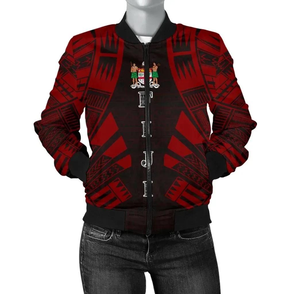 Bomber Jacket Fiji Polynesian Tattoo Red - BN0110 Bomber Jacket Bomber Jacket Fiji Polynesian Tattoo Red - BN0110 Bomber Jacket
