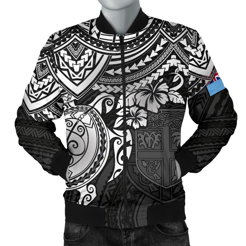 Bomber Jacket Fiji Polynesian - White Turtle - BN1518 Bomber Jacket Bomber Jacket Fiji Polynesian - White Turtle - BN1518 Bomber Jacket