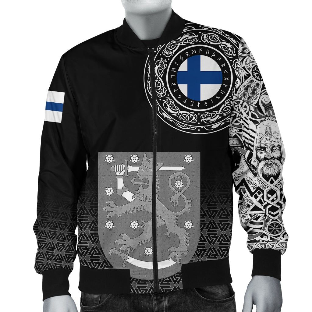 Bomber Jacket - Finland Coat Of Arms A31 Bomber Jacket Bomber Jacket - Finland Coat Of Arms A31 Bomber Jacket