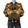 Bomber Jacket Guam Polynesian - Guam Gold Seal with Polynesian Tattoo - BN18 Bomber Jacket