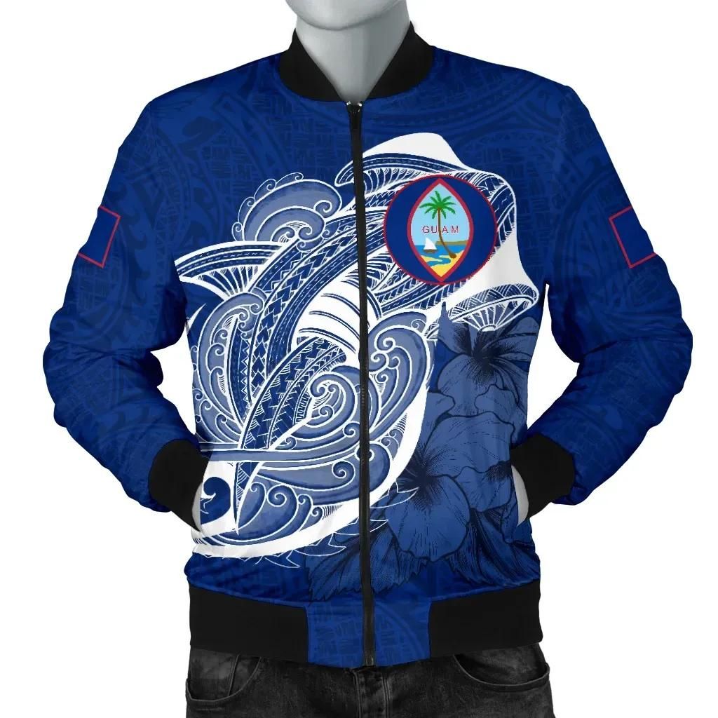 Bomber Jacket Guam Shark Coat Of Arms TH4 Bomber Jacket Bomber Jacket Guam Shark Coat Of Arms TH4 Bomber Jacket