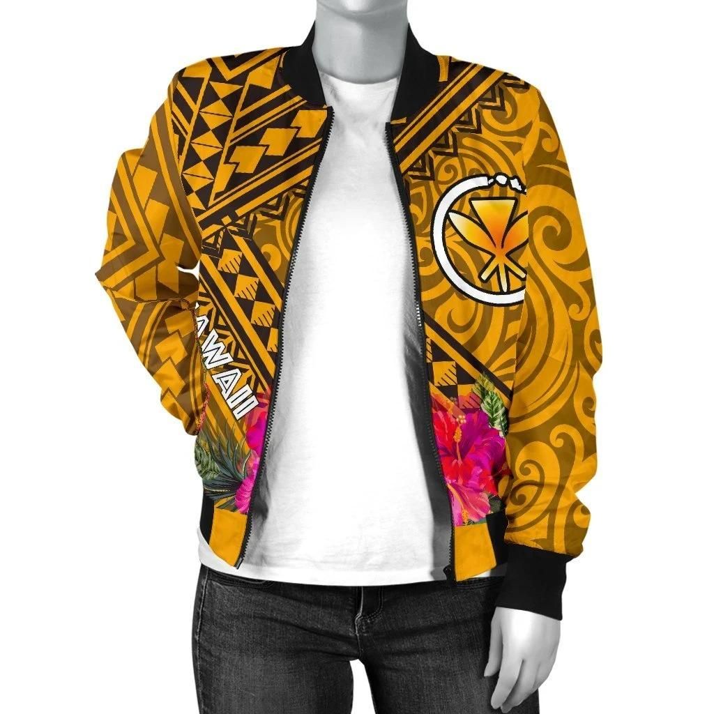 Bomber-Jacket-Hawaii-Kanaka-Maoli-With-Hibiscus-On-Polynesian-Patterns-YELLOW-BN25-Bomber-Jacket-2