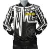 Bomber Jacket Hawaii - Kanaka Maoli With Polynesian Pattern In Heartbeat Style (Black