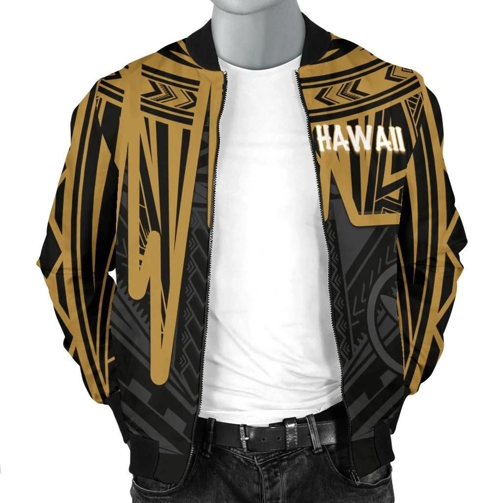 Bomber-Jacket-Hawaii-Kanaka-Maoli-With-Polynesian-Pattern-In-Heartbeat-Style-Gold-BN25-Bomber-Jacket-2