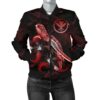 Bomber Jacket Hawaii Polynesian - Turtle With Blooming Hibiscus Red - BN22