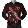 Bomber Jacket Hawaii Polynesian - Turtle With Blooming Hibiscus Red - BN22 Bomber Jacket