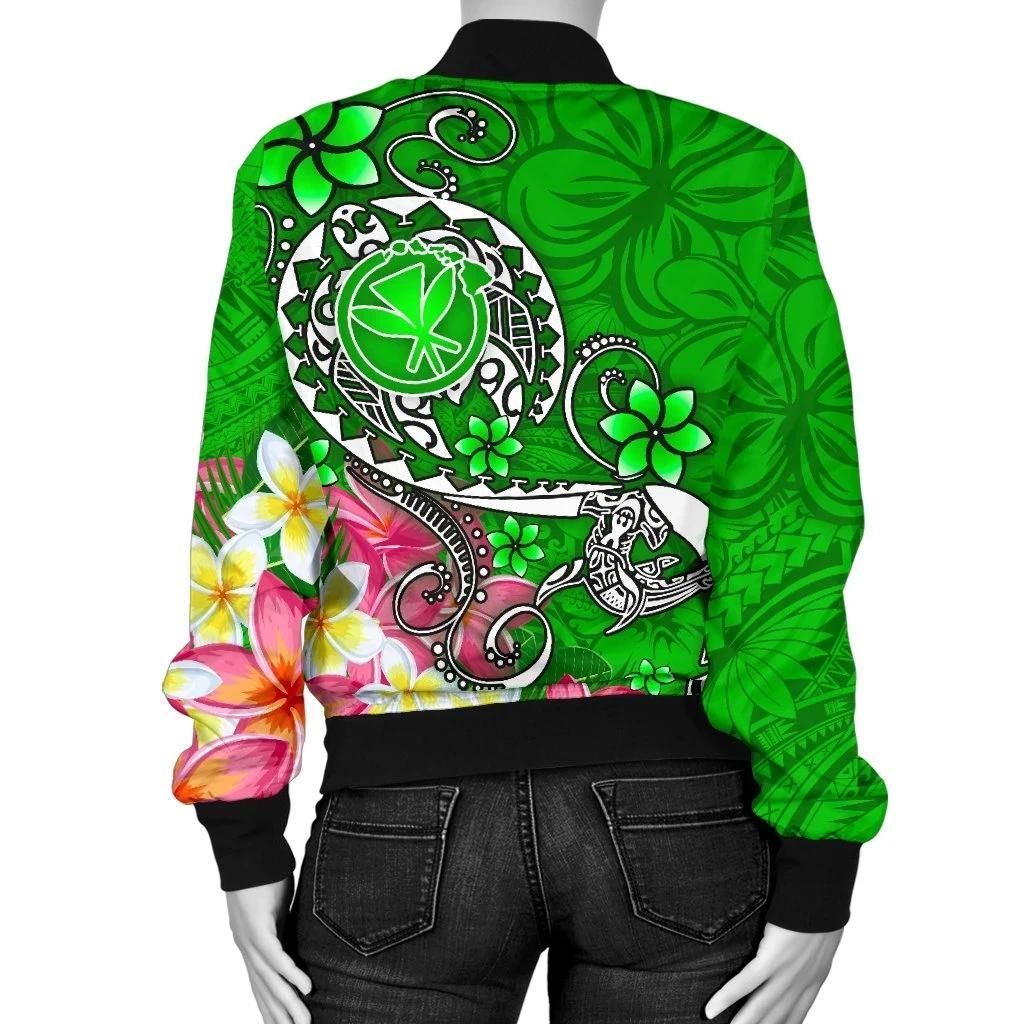 Bomber-Jacket-Hawaii-Turtle-Plumeria-Polynesian-Tattoo-Green-Color-BN18-Bomber-Jacket-1