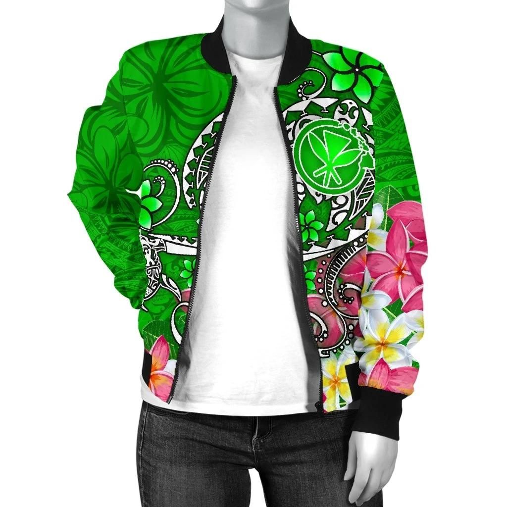 Bomber-Jacket-Hawaii-Turtle-Plumeria-Polynesian-Tattoo-Green-Color-BN18-Bomber-Jacket-2