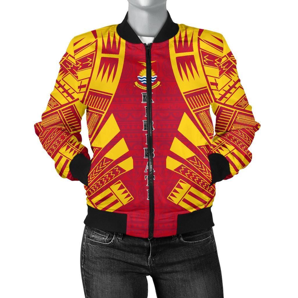 Bomber Jacket Kiribati Polynesian Tattoo Flag - BN0110 Bomber Jacket Bomber Jacket Kiribati Polynesian Tattoo Flag - BN0110 Bomber Jacket