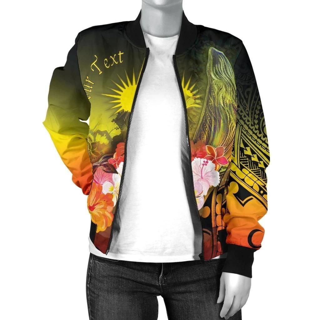 Bomber-Jacket-Marshall-Islands-Custom-Personalised-Humpback-Whale-with-Tropical-Flowers-Yellow-BN18-2