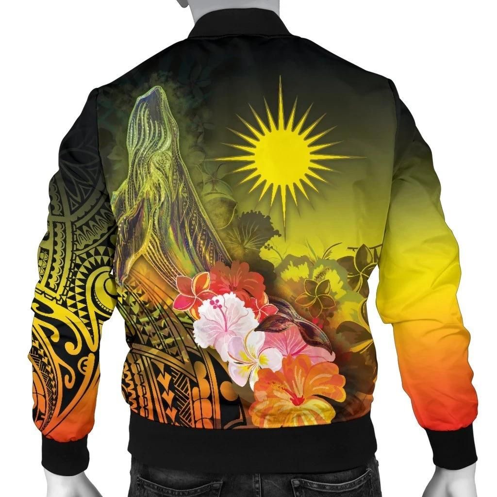 Bomber-Jacket-Marshall-Islands-Custom-Personalised-Humpback-Whale-with-Tropical-Flowers-Yellow-BN18-Bomber-Jacket-1