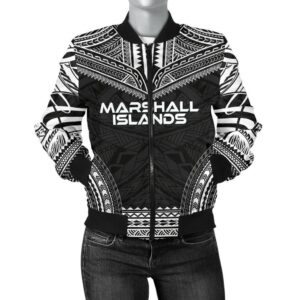 Bomber Jacket Marshall Islands Polynesian Chief - Black Version - Bn10