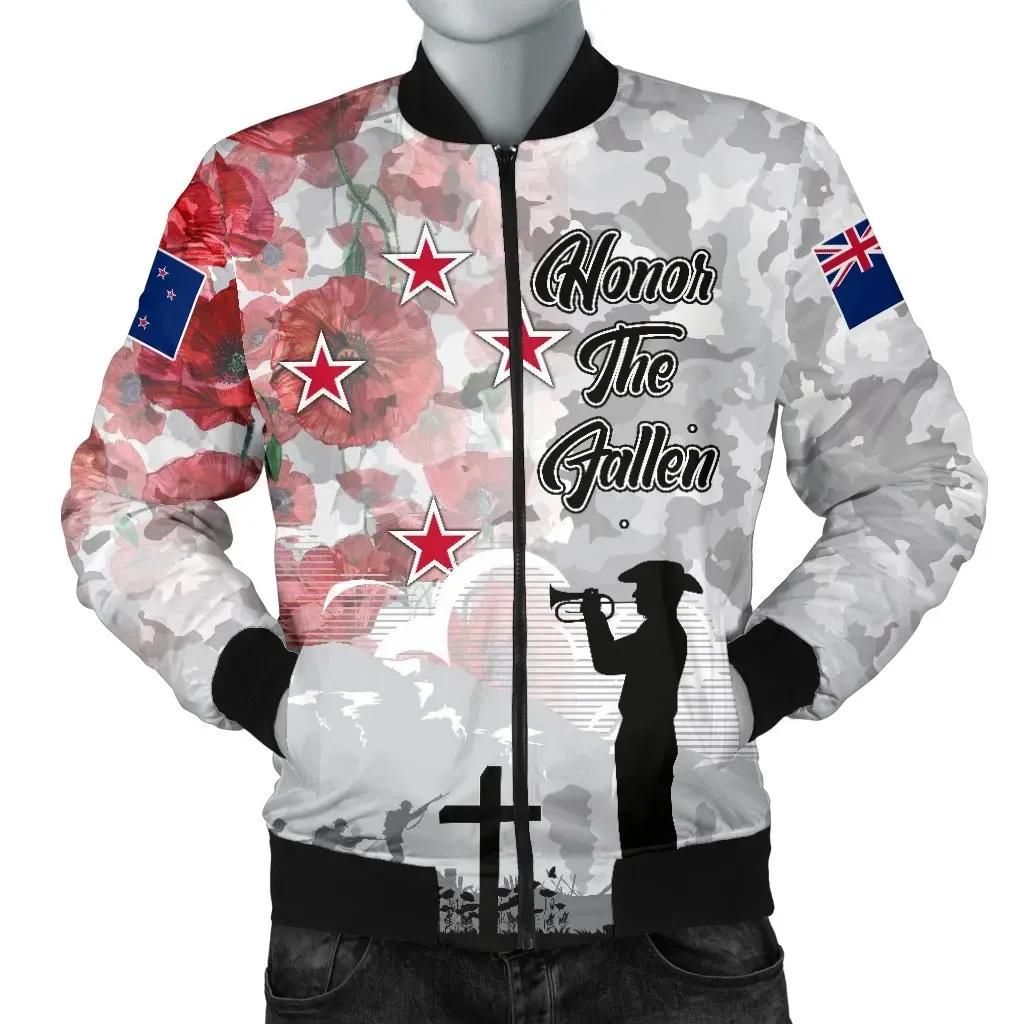 Bomber Jacket New Zealand Anzac - We Will Remember Them - BN15 Bomber Jacket Bomber Jacket New Zealand Anzac - We Will Remember Them - BN15 Bomber Jacket