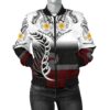 Bomber Jacket New Zealand Aotearoa Maori Fern and Plumeria Tattoo Style A7 Bomber Jacket
