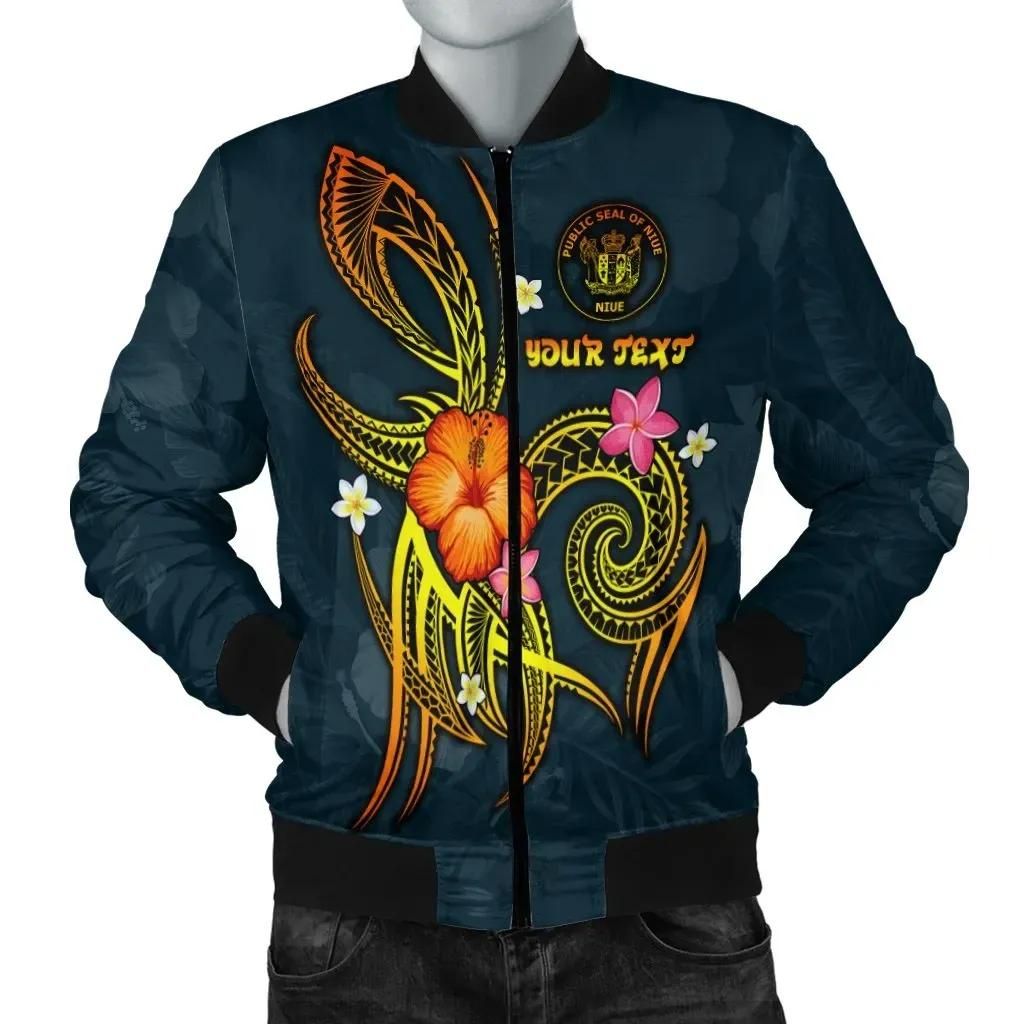 Bomber Jacket Niue Polynesian Personalised - Legend of Niue (Blue) - BN15 Bomber Jacket Bomber Jacket Niue Polynesian Personalised - Legend of Niue (Blue) - BN15 Bomber Jacket