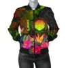 Bomber Jacket Northern Mariana Islands Polynesian Hibiscus and Banana Leaves - BN15 Bomber Jacket