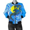 Bomber Jacket Palau Polynesian - Palau Flag with Polynesian Tattoo - BN18 Bomber Jacket