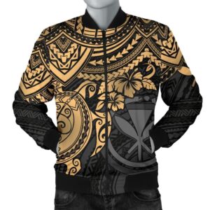 Bomber Jacket Polynesian Hawaii - Gold Turtle - BN1518 Bomber Jacket