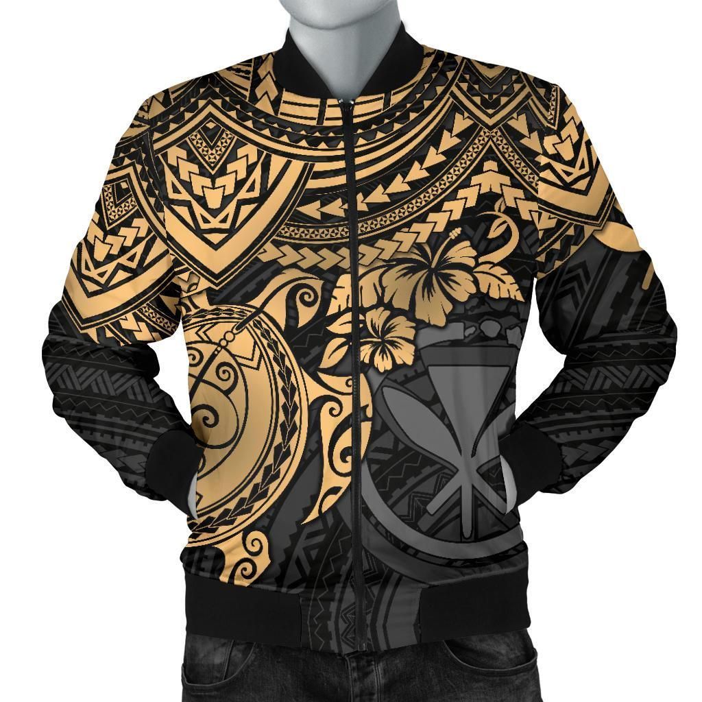 Bomber Jacket Polynesian Hawaii - Gold Turtle - BN1518 Bomber Jacket Bomber Jacket Polynesian Hawaii - Gold Turtle - BN1518 Bomber Jacket