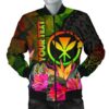 Bomber Jacket Polynesian Hawaii Kanaka Maoli Polynesian Personalised - Hibiscus and Banana Leaves - BN15 Bomber Jacket