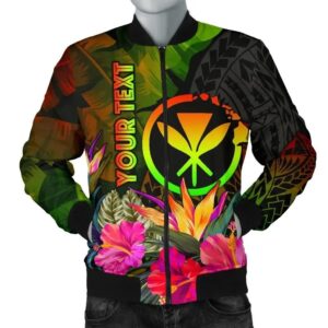 Bomber Jacket Polynesian Hawaii Kanaka Maoli Polynesian Personalised - Hibiscus and Banana Leaves - BN15 Bomber Jacket
