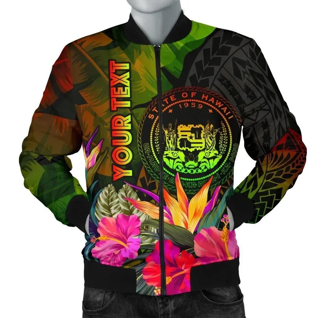 Bomber Jacket Polynesian Hawaii Polynesian Personalised - Hibiscus and Banana Leaves - BN15 Bomber Jacket Bomber Jacket Polynesian Hawaii Polynesian Personalised - Hibiscus and Banana Leaves - BN15 Bomber Jacket