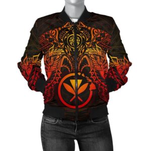 Bomber Jacket Polynesian Hawaii - Red Turtle Manta Ray - BN18 Bomber Jacket