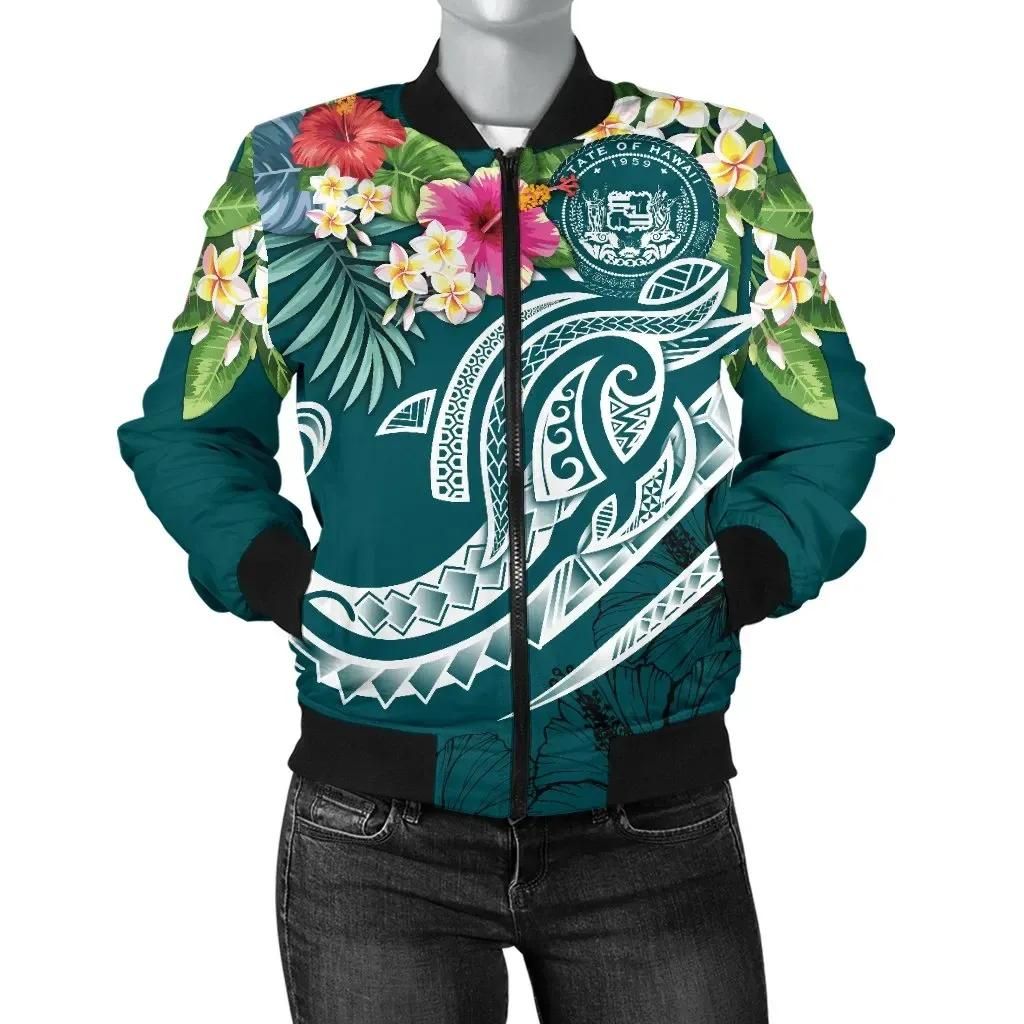 Bomber Jacket Polynesian Hawaii - Summer Plumeria - BN15 Bomber Jacket Bomber Jacket Polynesian Hawaii - Summer Plumeria - BN15 Bomber Jacket