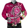 Bomber Jacket Tahiti Custom Personalised - Turtle Plumeria (Pink) - BN18 Bomber Jacket