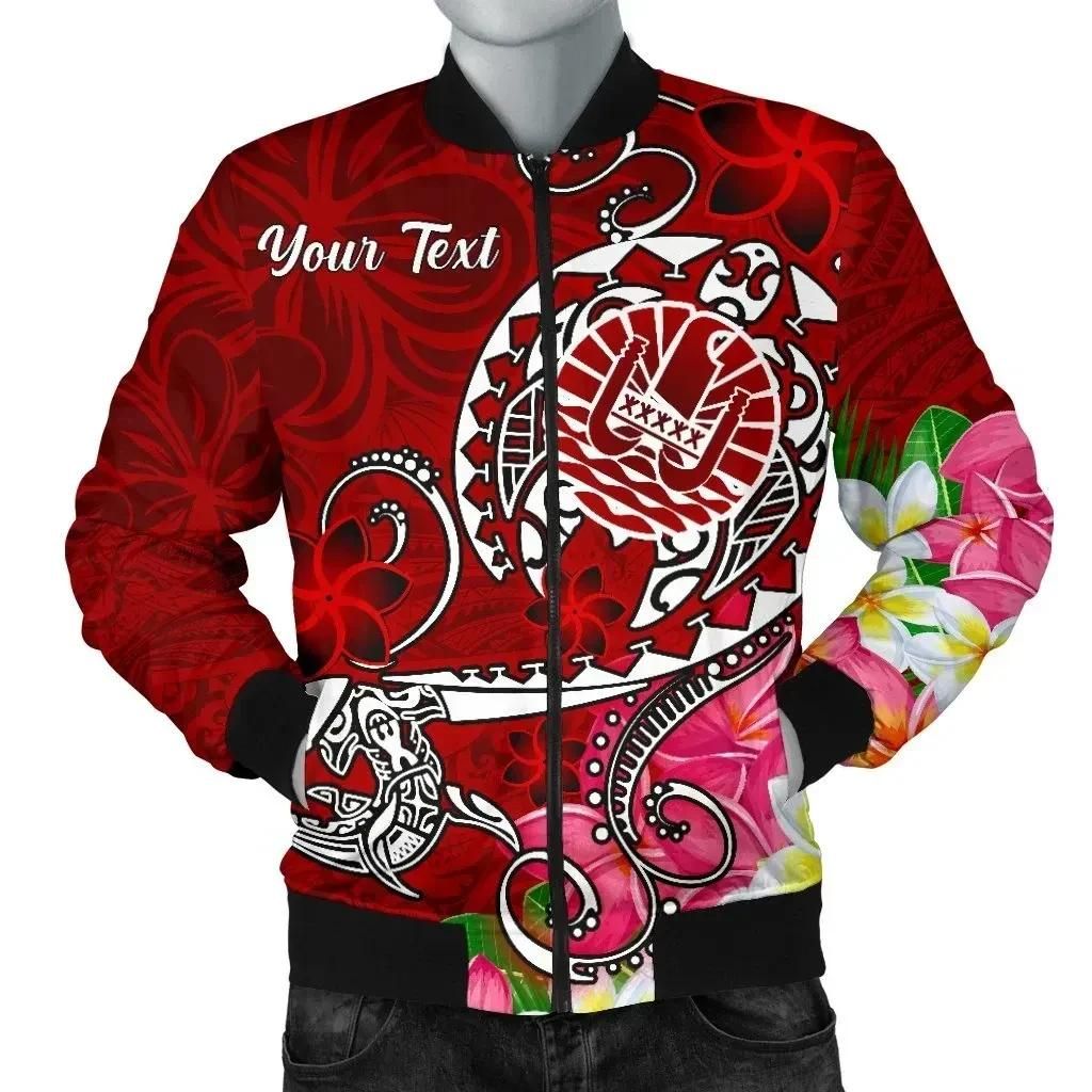 Bomber Jacket Tahiti Custom Personalised - Turtle Plumeria (Red) - BN18 Bomber Jacket Bomber Jacket Tahiti Custom Personalised - Turtle Plumeria (Red) - BN18 Bomber Jacket
