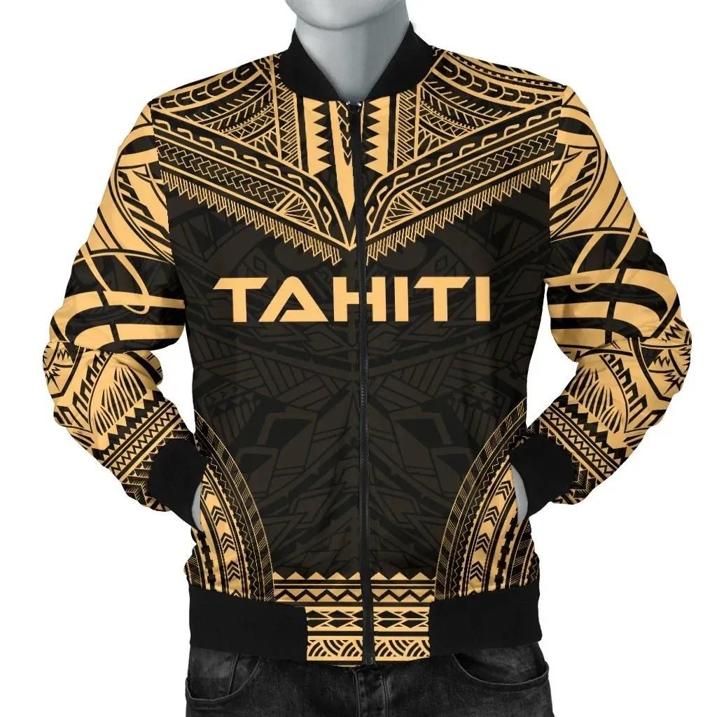 Bomber Jacket Tahiti Polynesian Chief - Gold Version - Bn10 Bomber Jacket Bomber Jacket Tahiti Polynesian Chief - Gold Version - Bn10 Bomber Jacket