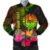 Bomber Jacket Tahiti Polynesian Personalised - Hibiscus and Banana Leaves - BN15 Bomber Jacket