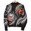 Bomber Jacket Tahiti Polynesian - White Plumeria - BN11