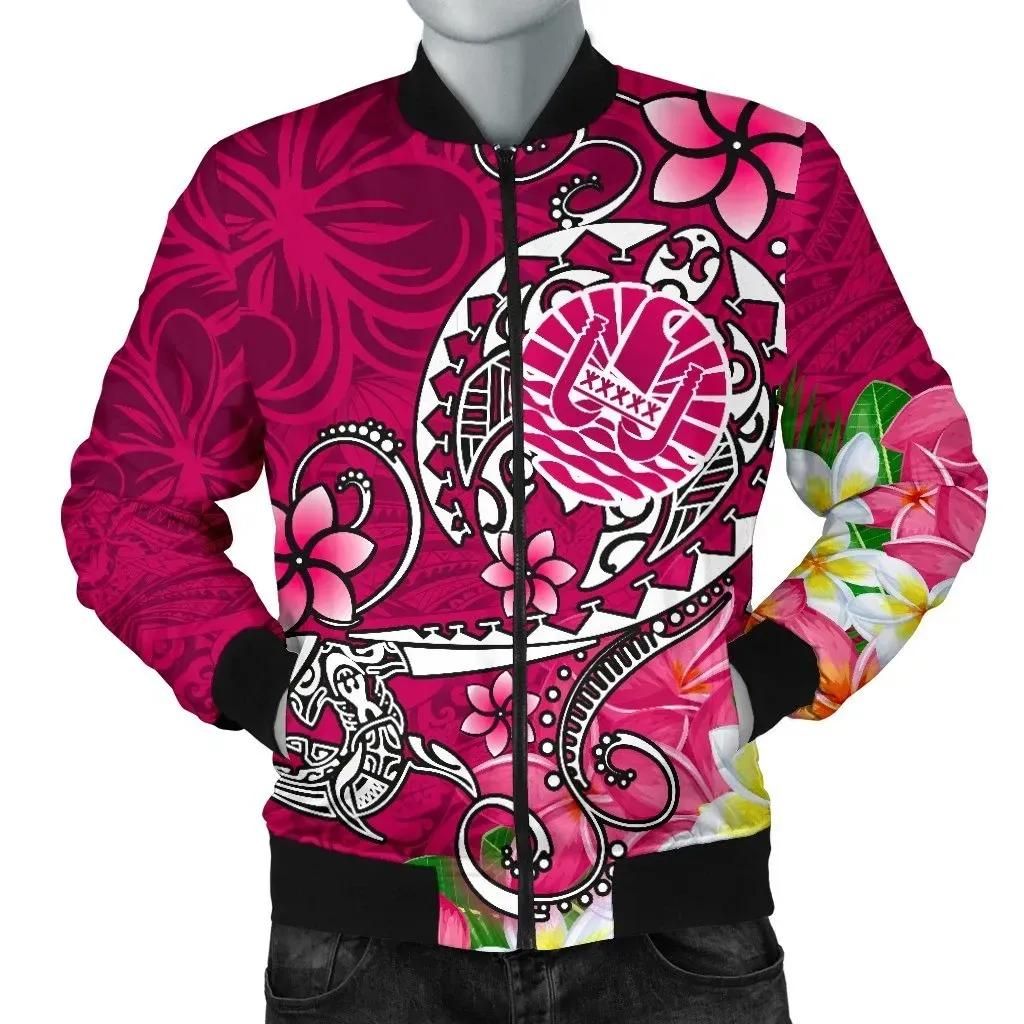 Bomber Jacket Tahiti - Turtle Plumeria (Pink) - BN18 Bomber Jacket Bomber Jacket Tahiti - Turtle Plumeria (Pink) - BN18 Bomber Jacket