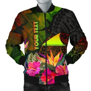 Bomber Jacket Tokelau Polynesian Personalised - Hibiscus and Banana Leaves - BN15 Bomber Jacket
