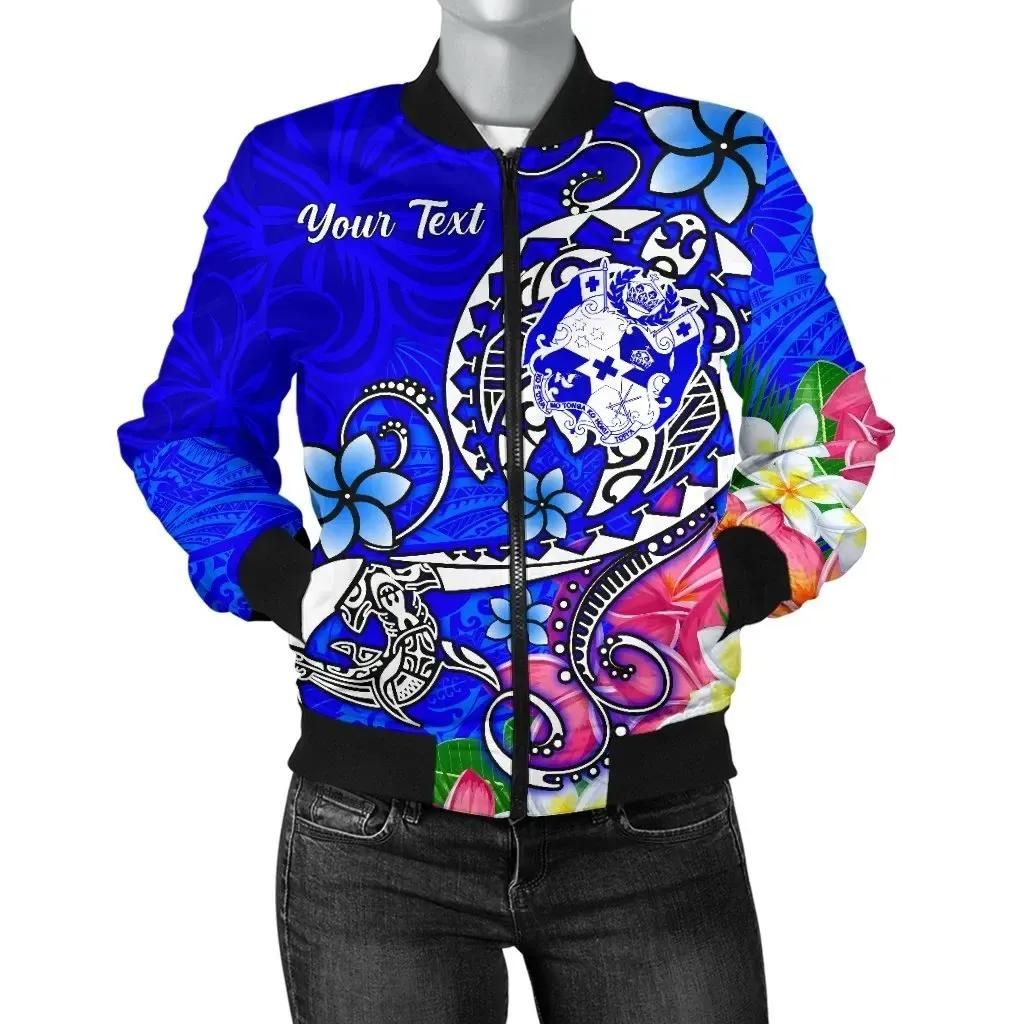Bomber Jacket Tonga Custom Personalised - Turtle Plumeria (Blue) - BN18 Bomber Jacket Bomber Jacket Tonga Custom Personalised - Turtle Plumeria (Blue) - BN18 Bomber Jacket