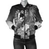 Bomber Jacket Tonga - Humpback Whale with Tropical Flowers (White)- BN18 Bomber Jacket