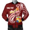Bomber Jacket Tonga Personalised - Tonga Coat Of Arms With Polynesian Patterns - BN25