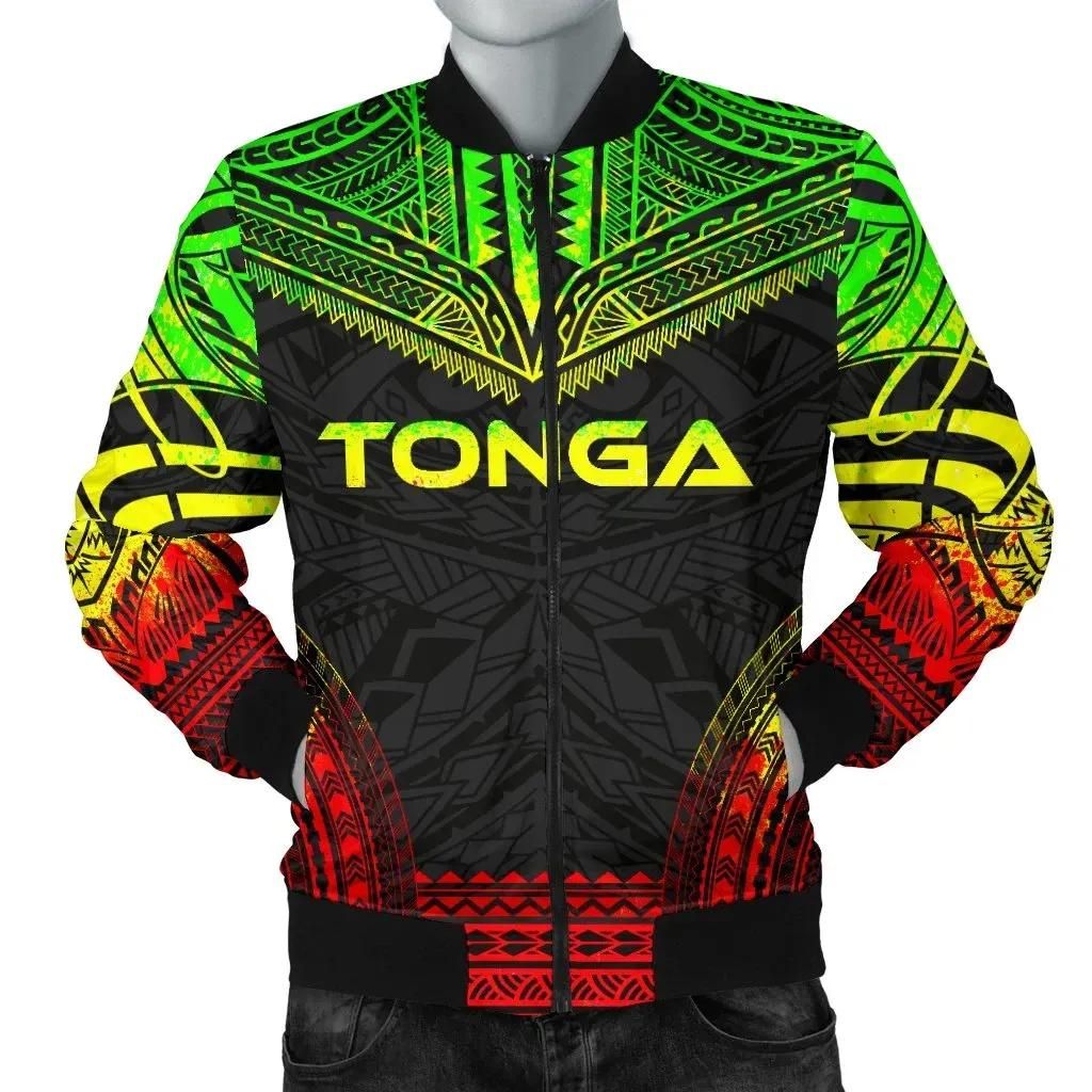 Bomber Jacket Tonga Polynesian Chief - Reggae Version - Bn10 Bomber Jacket Bomber Jacket Tonga Polynesian Chief - Reggae Version - Bn10 Bomber Jacket