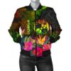 Bomber Jacket Tonga Polynesian - Hibiscus and Banana Leaves - BN15 Bomber Jacket