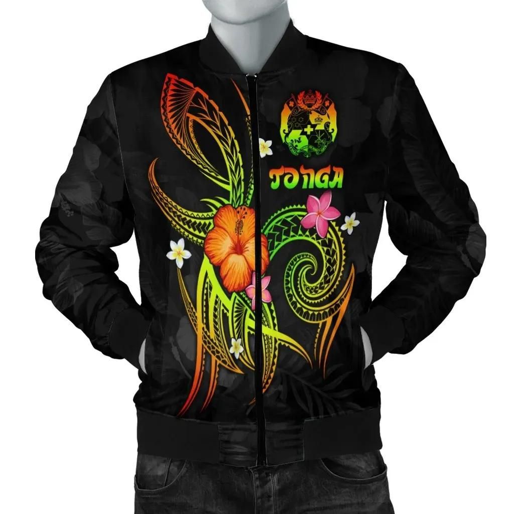 Bomber Jacket Tonga Polynesian - Legend of Tonga (Raggae) - BN15 Bomber Jacket Tonga Polynesian - Legend of Tonga (Raggae) - BN15