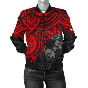 Bomber Jacket Tonga Polynesian - Red Turtle - BN15 Bomber Jacket