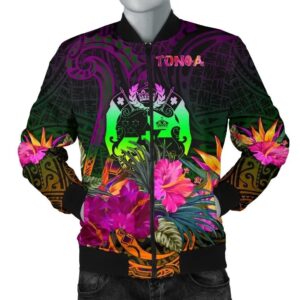 Bomber Jacket Tonga Polynesian - Summer Hibiscus - BN15 Bomber Jacket