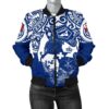Bomber Jacket Tonga Polynesian - Tongan Pride (Bright Blue) - BN15 Bomber Jacket