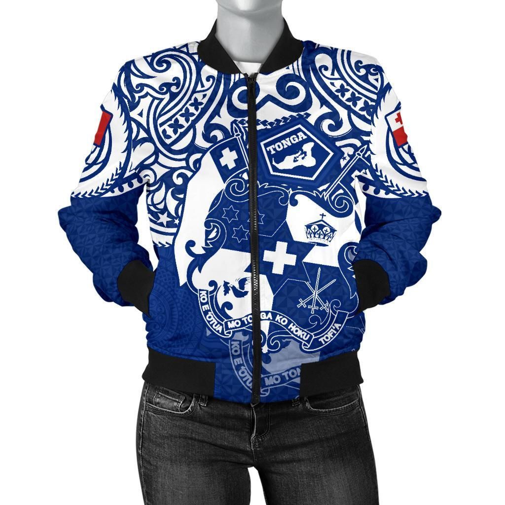Bomber Jacket Tonga Polynesian - Tongan Pride (Bright Blue) - BN15 Bomber Jacket Bomber Jacket Tonga Polynesian - Tongan Pride (Bright Blue) - BN15 Bomber Jacket