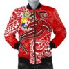 Bomber Jacket Tonga - Red Shark Polynesian Tattoo - BN18