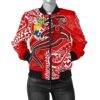 Bomber Jacket Tonga - Red Shark Polynesian Tattoo - BN18 Bomber Jacket